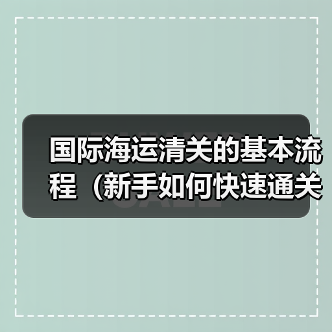 国际海运清关的基本流程(新手如何快速通关)(图3) 国际海运清关的基本流程(新手如何快速通关)(图3)