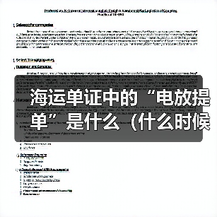 海运单证中的“电放提单”是什么（什么时候需要用电放）（图2）