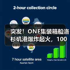 突发！ONE集装箱船洛杉矶港爆炸起火，100多个集装箱被毁！（图1）