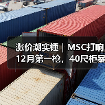 涨价潮实锤 | MSC打响12月第一枪,40尺柜暴涨50%,头部船司或集体跟涨!(图2) 涨价潮实锤 | MSC打响12月第一枪,40尺柜暴涨50%,头部船司或集体跟涨!(图2)