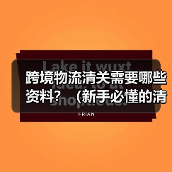 跨境物流清关需要哪些资料？（新手必懂的清关文件清单）（图4）