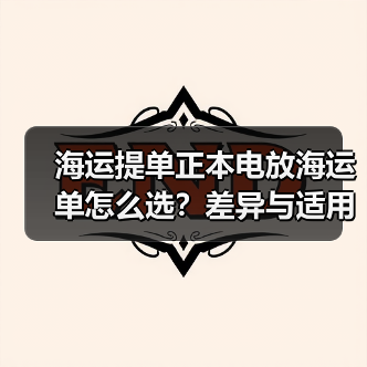 海运提单正本电放海运单怎么选？差异与适用场景全解析（图4）