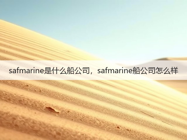 safmarine是什么船公司，safmarine船公司怎么样(图3)