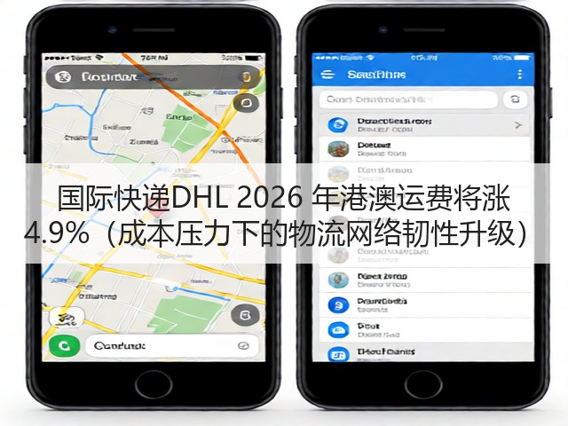 国际快递DHL 2026 年港澳运费将涨 4.9%(成本压力下的物流网络韧性升级)(图3) 国际快递DHL 2026 年港澳运费将涨 4.9%(成本压力下的物流网络韧性升级)(图3)