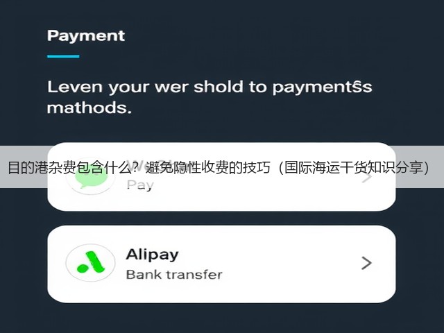 目的港杂费包含什么?避免隐性收费的技巧(国际海运干货知识分享)(图3) 目的港杂费包含什么?避免隐性收费的技巧(国际海运干货知识分享)(图3)