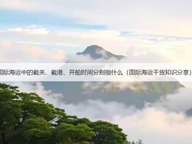 国际海运中的截关、截港、开船时间分别指什么（国际海运干货知识分享）(图1)