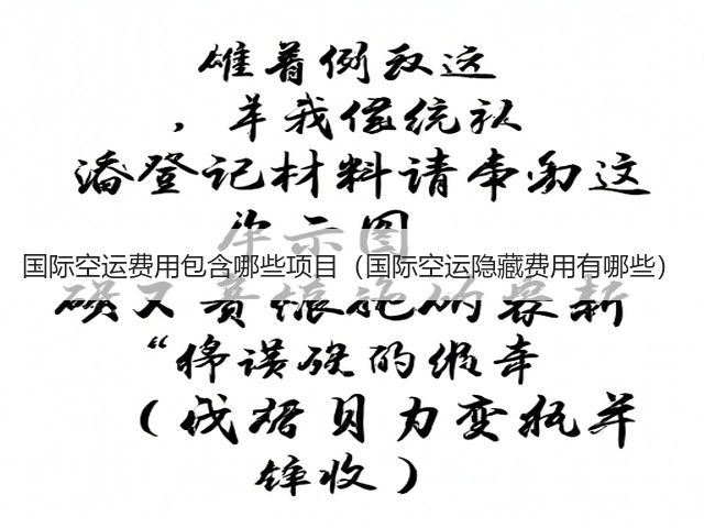 国际空运费用包含哪些项目（国际空运隐藏费用有哪些）(图2)
